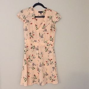 Light pink/nude top shop floral dress